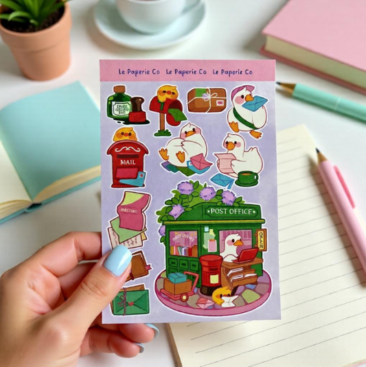 Duck Post Office Sticker Sheet | Happy Mail Planner Decal