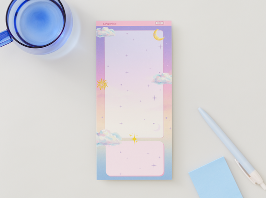 Kawaii Starry Sky Notepad | 50 pages (3.9 x 9.75 in)