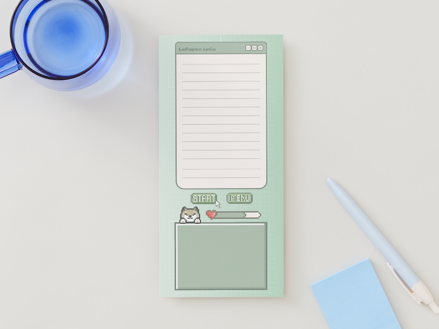 Kawaii Computer Interface Notepad | 50 pages (3.9 x 9.75 in)