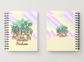 Kawaii Pusheen Pastel Rainbow Plants Notebook | A5 Notebook