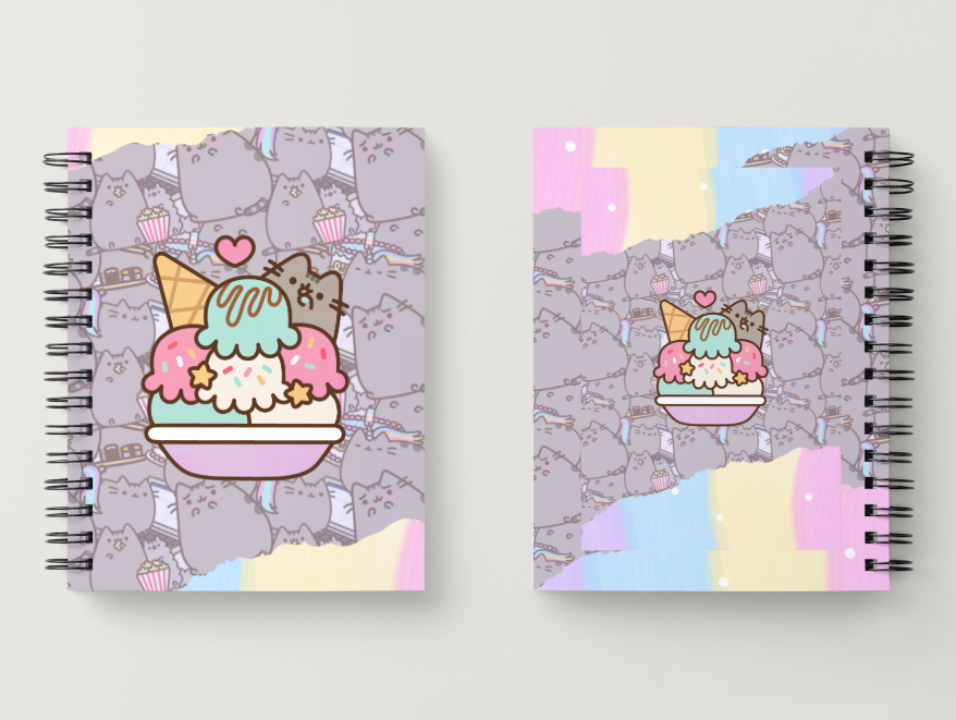 Kawaii Pusheen Triple Scoop Ice Cream Notebook | A5 Notebook