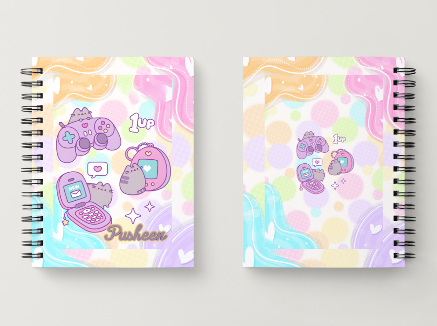 Kawaii Pusheen Retro Gamer Y2K Notebook | A5 Notebook