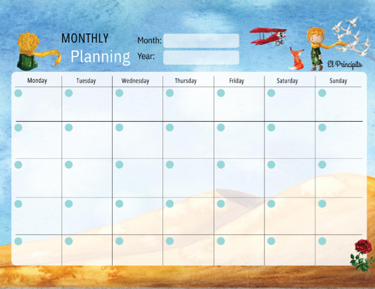 Little Prince Monthly and Weekly Planner