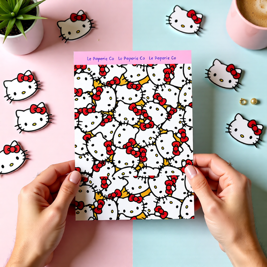 Kawaii Hello Kitty Cardstock Sticker Sheet | 5x7 inches, Stationary, Journaling