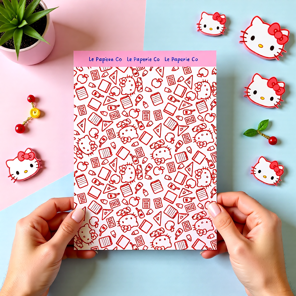 Kawaii Hello Kitty Cardstock Sticker Sheet | 5x7 inches, Stationary, Journaling