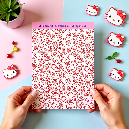 Kawaii Hello Kitty Cardstock Sticker Sheet | 5x7 inches, Stationary, Journaling